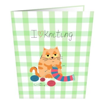 Cat Love Knitting Greeting Card