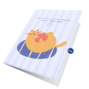 Cat Love Yarn Greeting Card