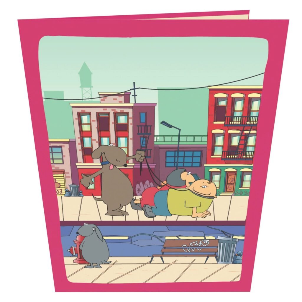 Dog Walking 3D Pop Up Card
