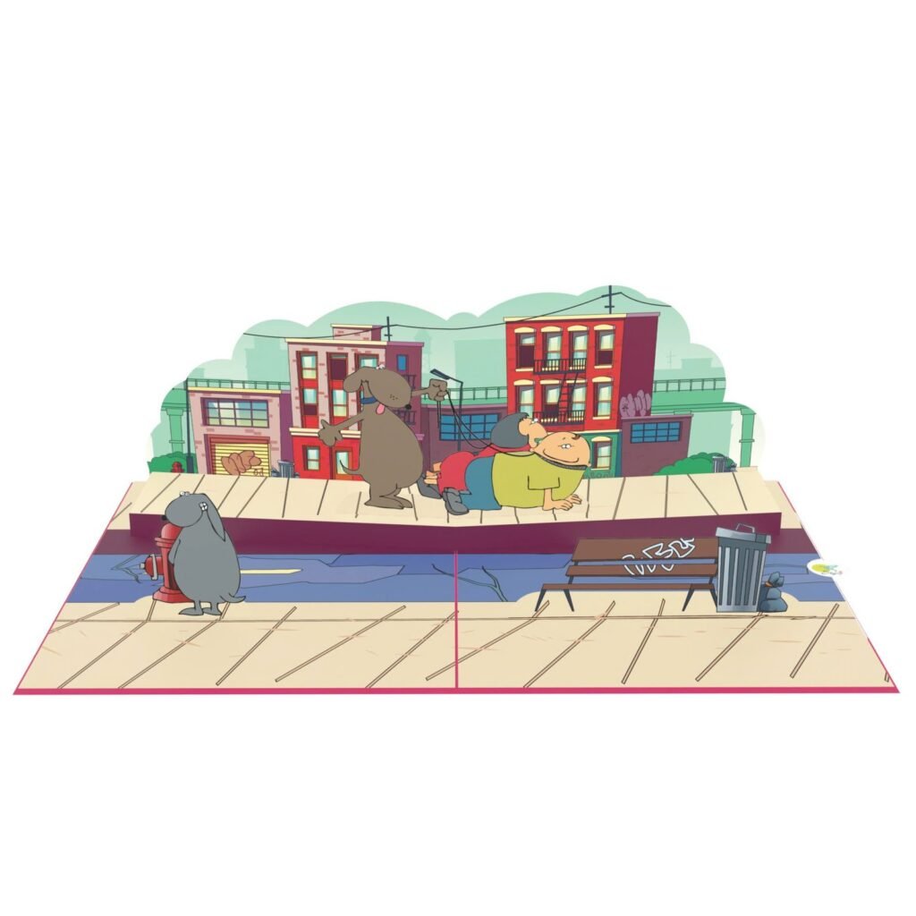 Dog Walking 3D Pop Up Card