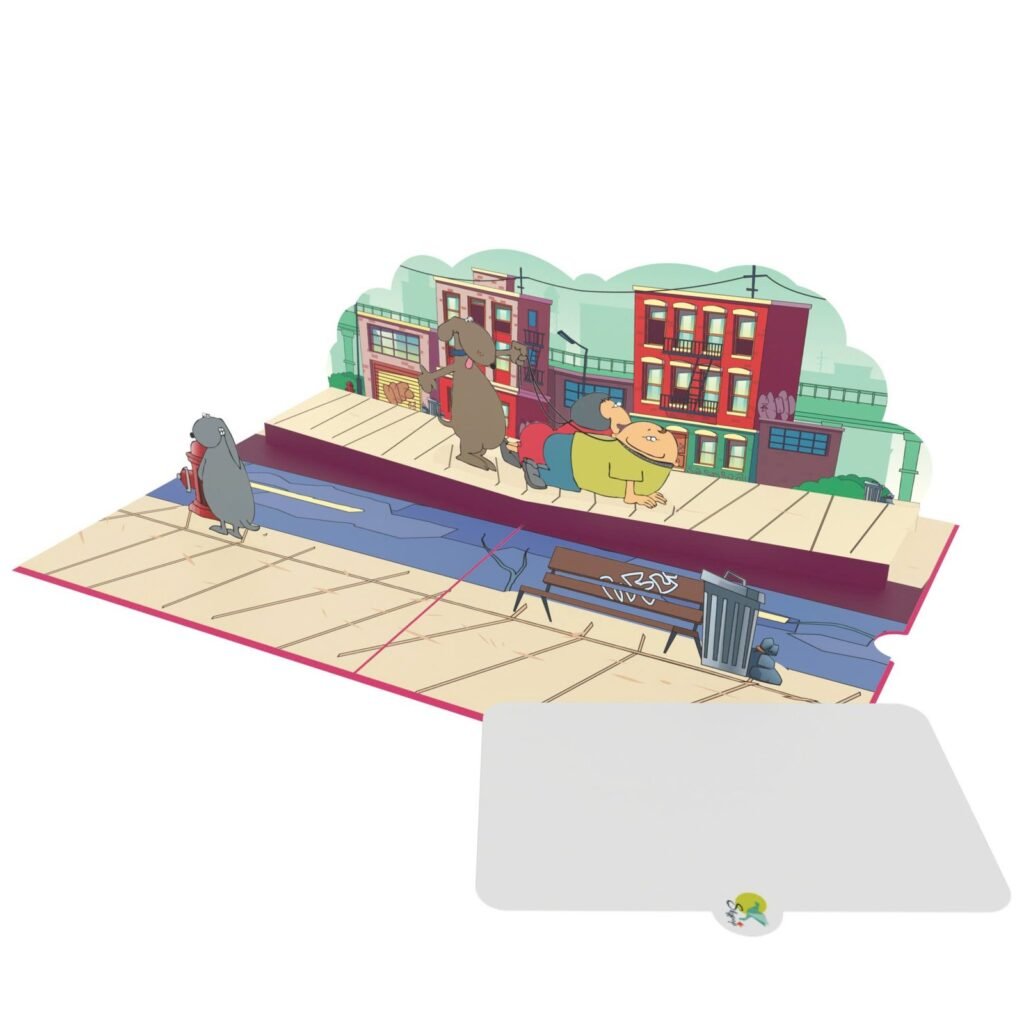 Dog Walking 3D Pop Up Card