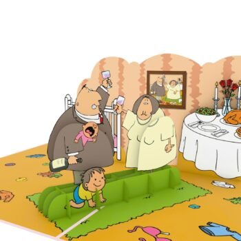 Drinking Wine Couple 3D Pop Up Card