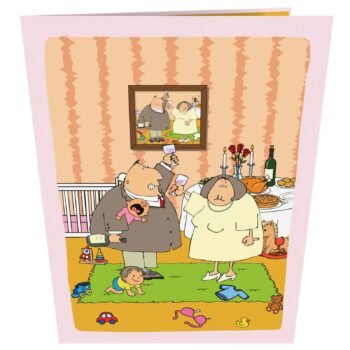 Drinking Wine Couple 3D Pop Up Card