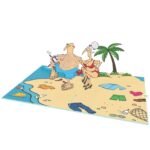 Excercise On Beach 3D Pop Up Card