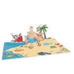 Excercise On Beach 3D Pop Up Card