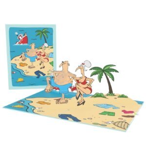 Excercise On Beach 3D Pop Up Card