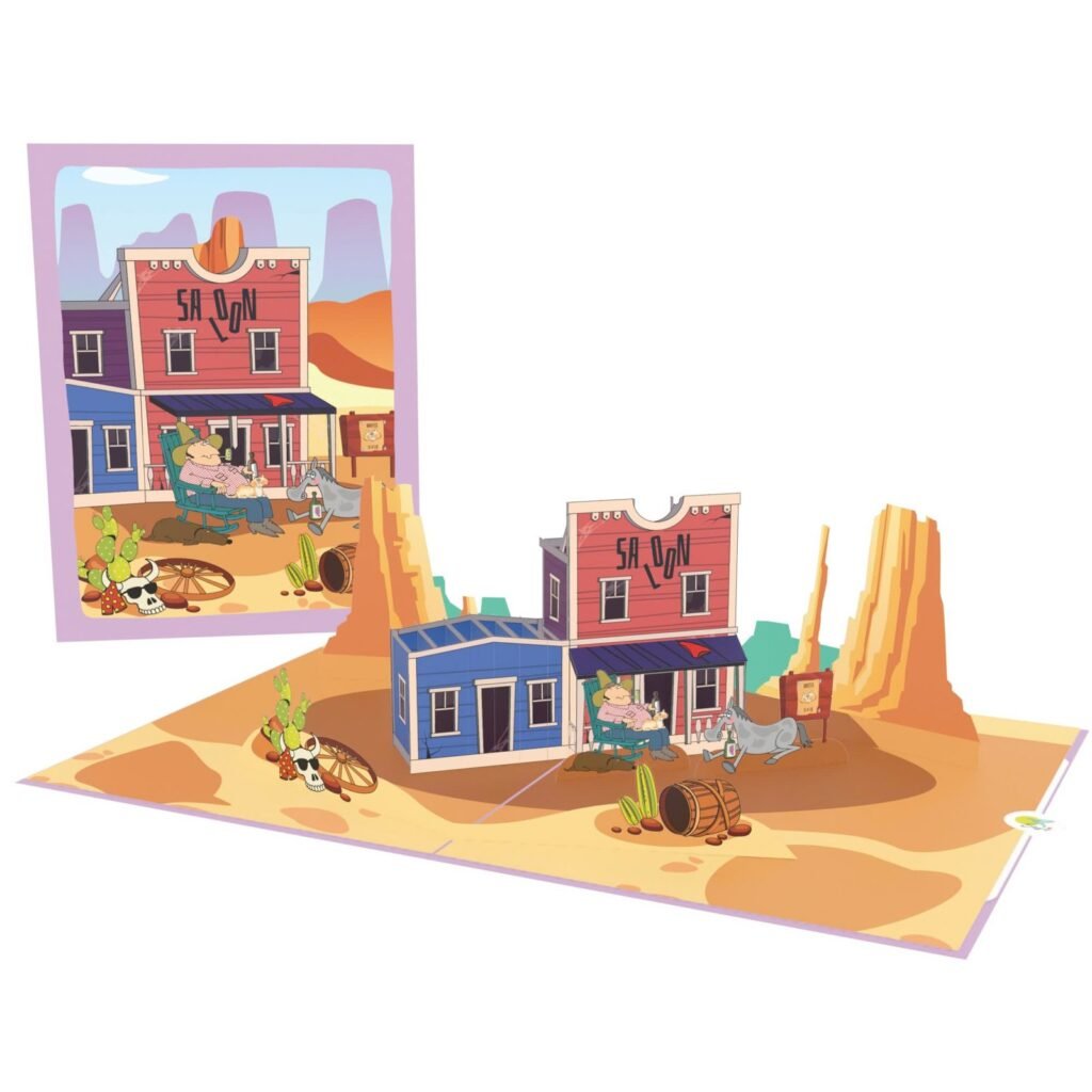 hill billy with pets 3d pop up card (1)