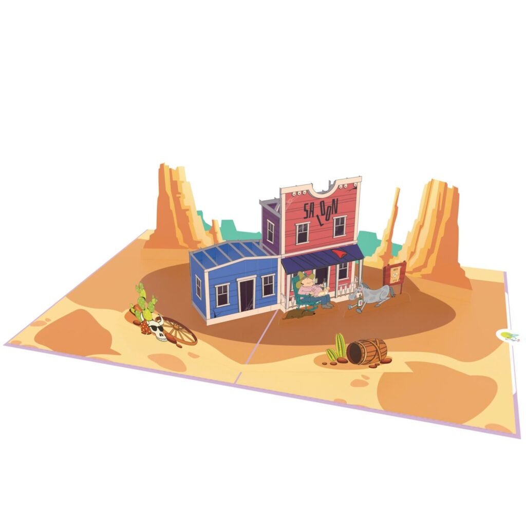 hill billy with pets 3d pop up card (2)
