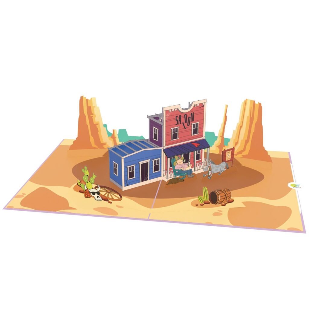 hill billy with pets 3d pop up card (3)
