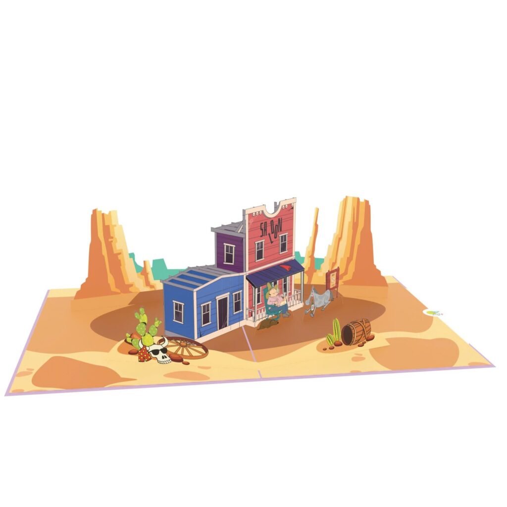 hill billy with pets 3d pop up card (6)