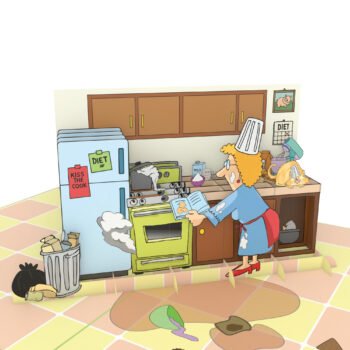 Oven Woman 3D Pop Up Card