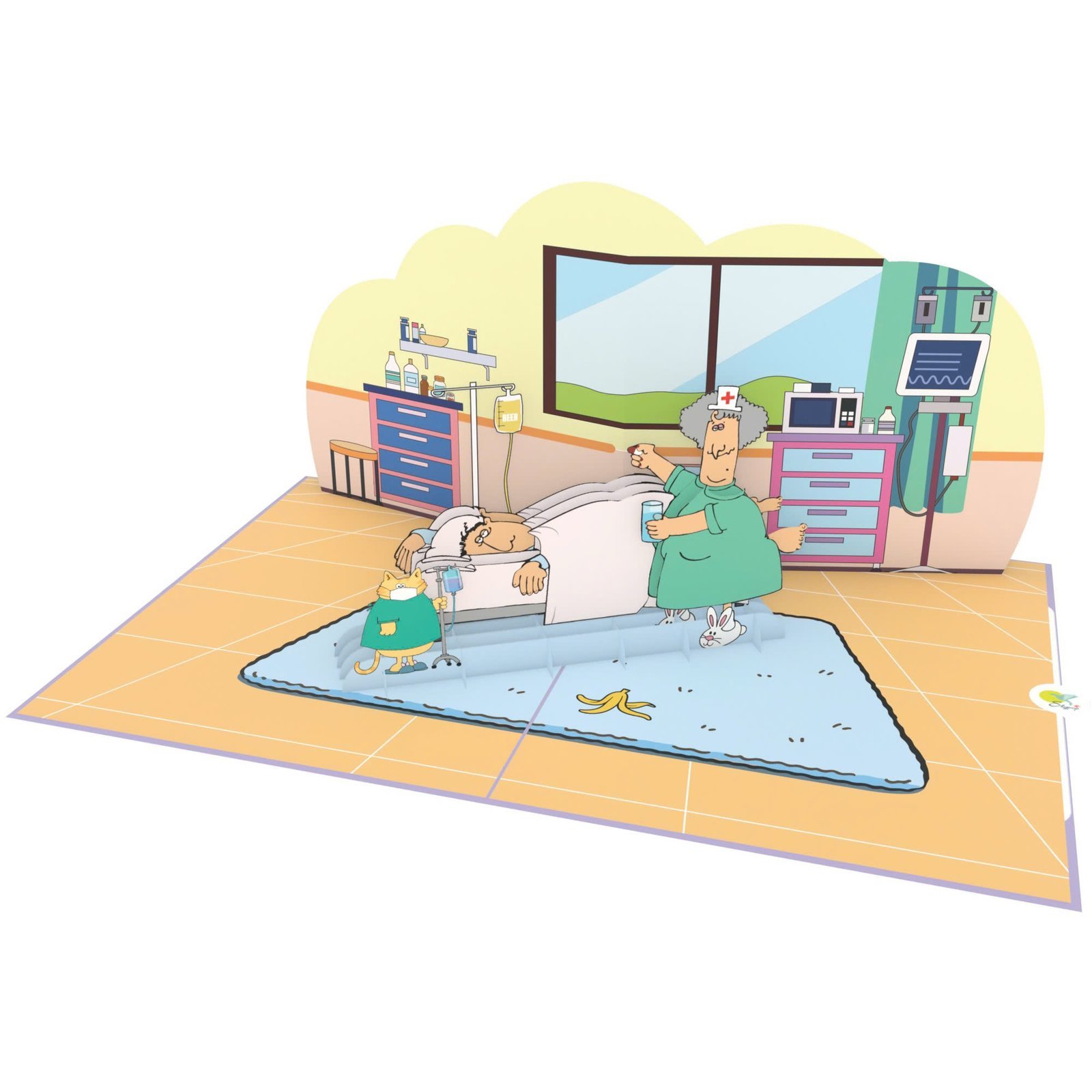 Sick Patient 3D Pop Up Card Sick Patient 3D Pop Up Card