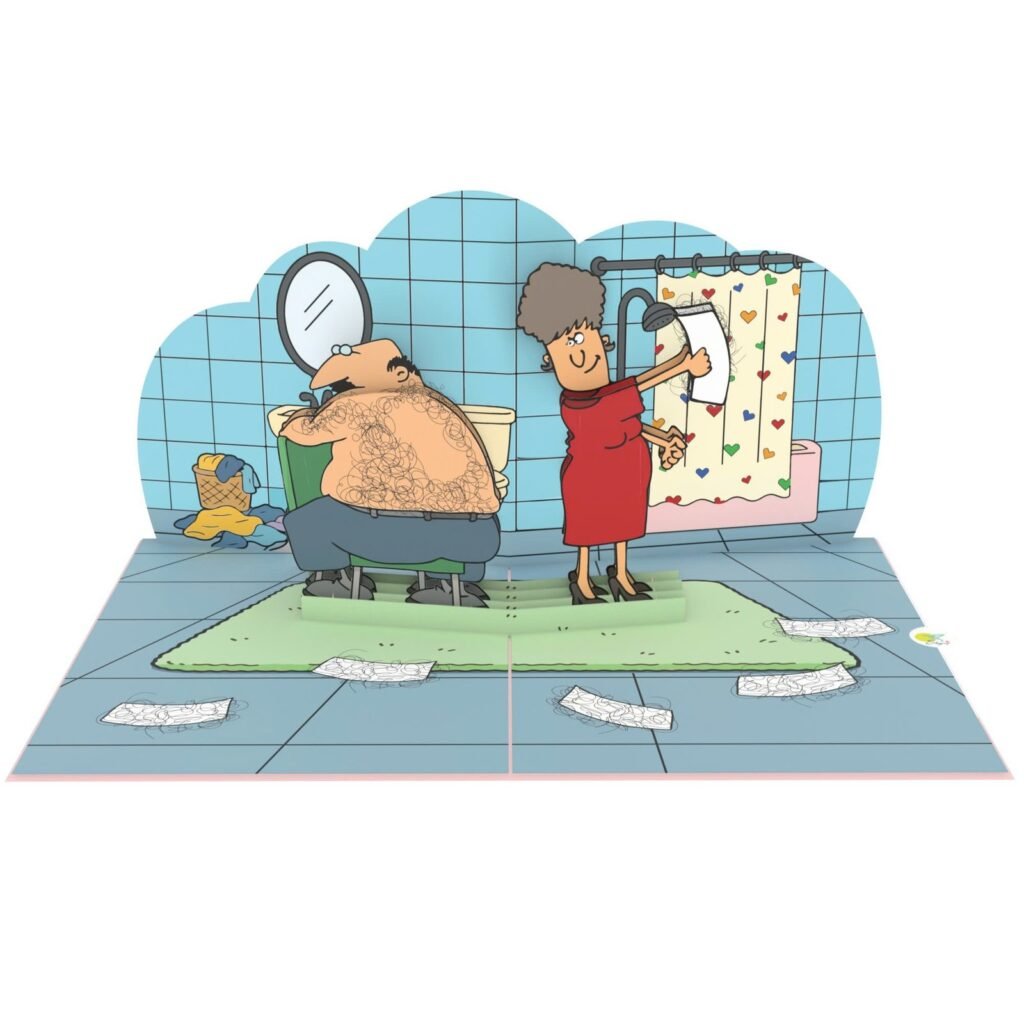 Wax The Back 3D Pop Up Card