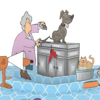 Pet Service 3D Pop Up Card